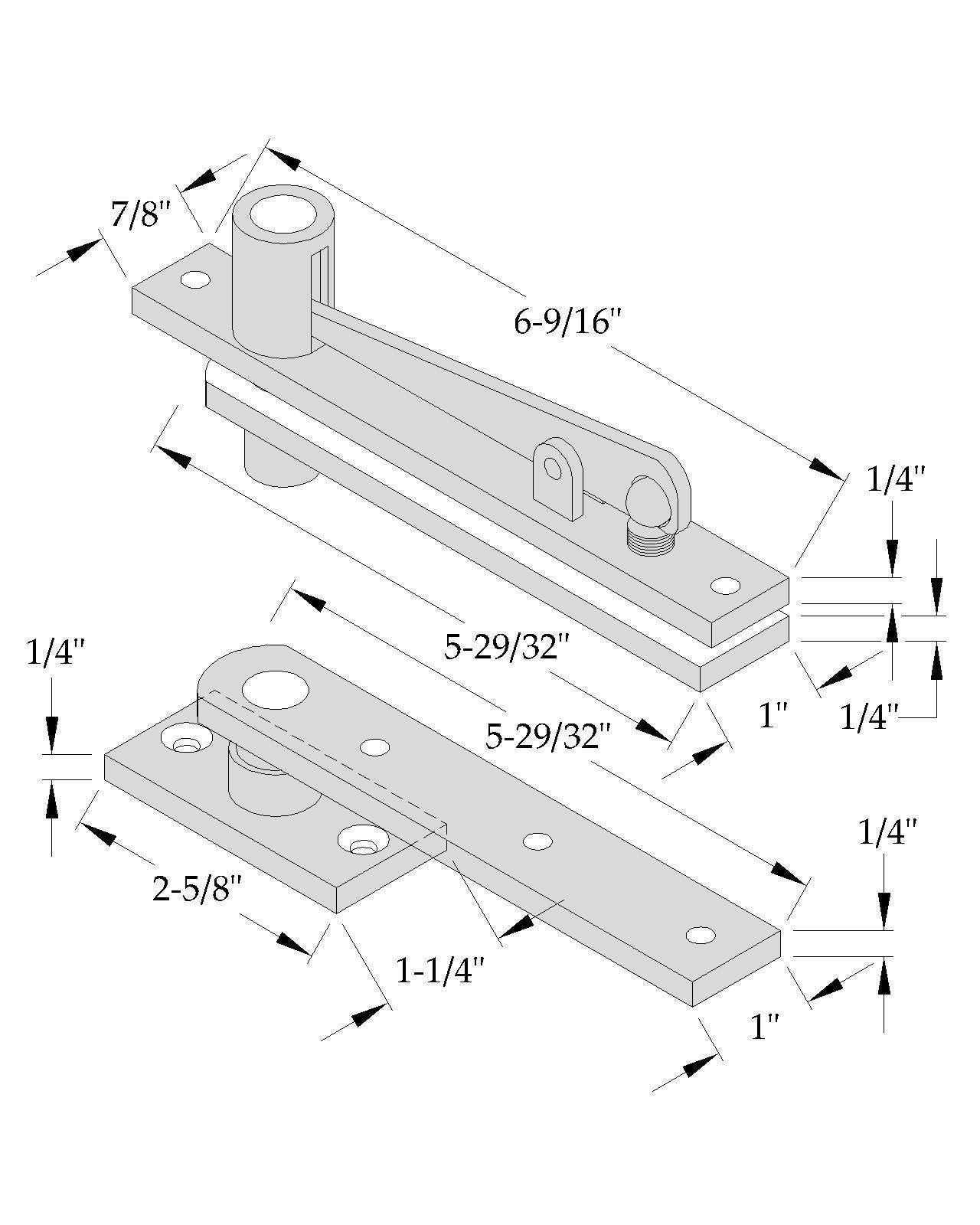ABH 0128 Center Hung Pivot w/ 0320 Top Pivot