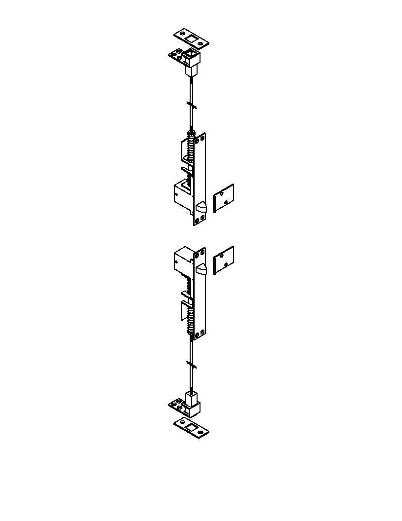 ABH 1860P Automatic Flush Bolt, Metal, Pair
