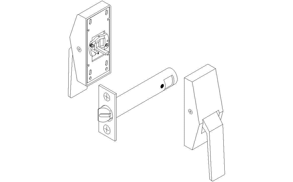 ABH 6800 Pull/Push Latch, Cylindrical Low Profile