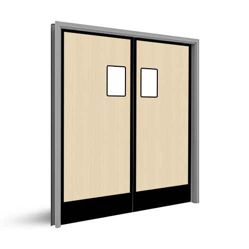 Eliason - ENG1, High Pressure Laminate Light Duty Traffic Door, 8" Thermoplastic Scuff Plates, Hidden Hardware