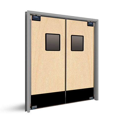Eliason - SCP12, High Pressure Laminate Medium Impact Traffic Door, 8" Black ABS Impact Plate