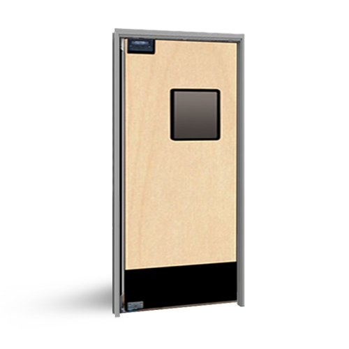 Eliason - SCP12, High Pressure Laminate Medium Impact Traffic Door, 8" Black ABS Impact Plate