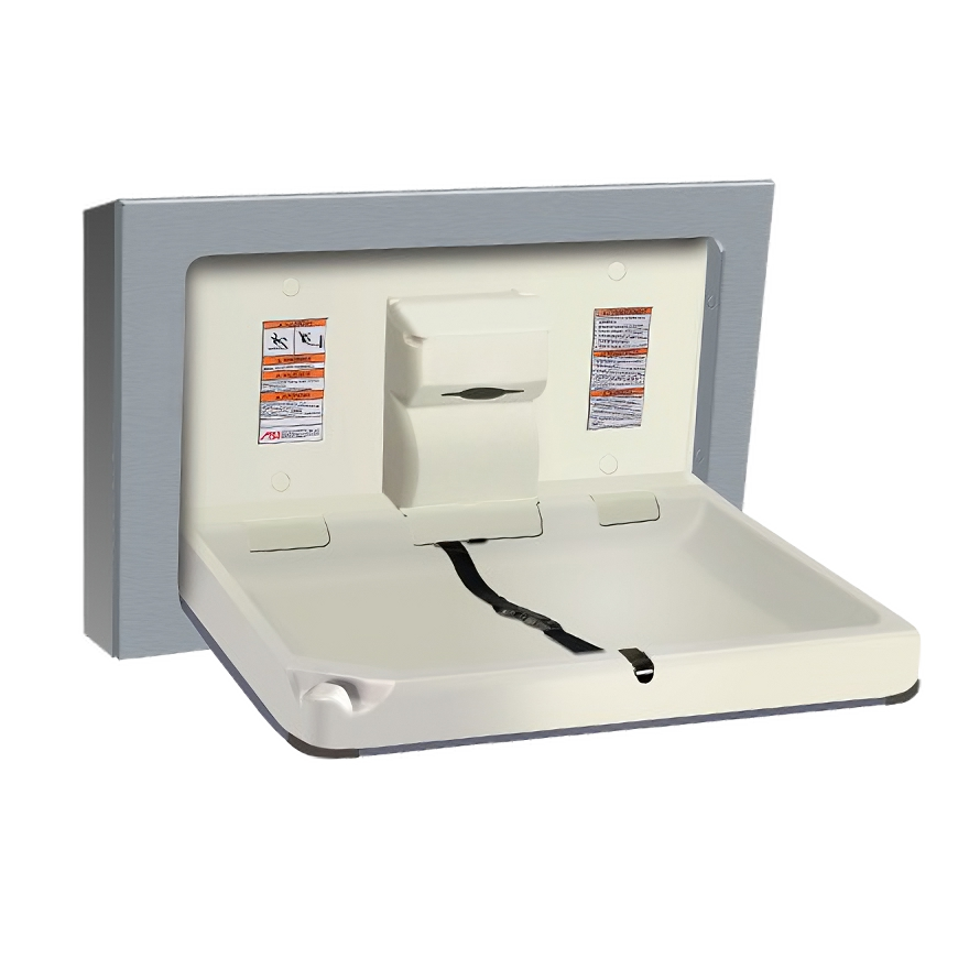 Baby Changing Station -  Horizontal - Stainless Steel - Surface Mounted - ASI 10-9018-9