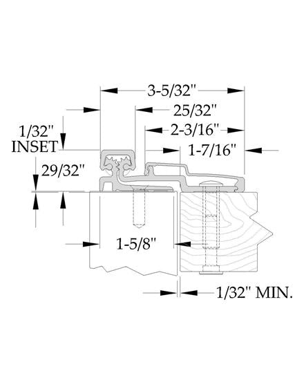 ABH A210HD - Aluminum Continuous Gear Hinges Full Surface Swing Clear