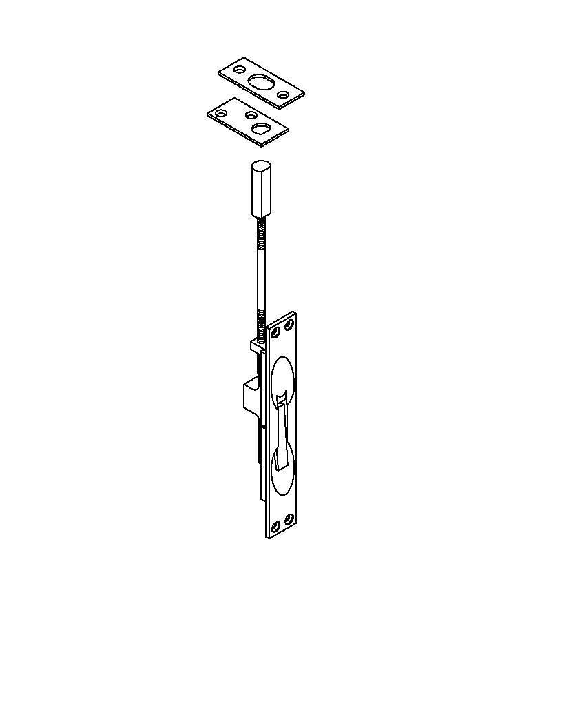 ABH 1855S Manual Flush Bolt, Metal, Single