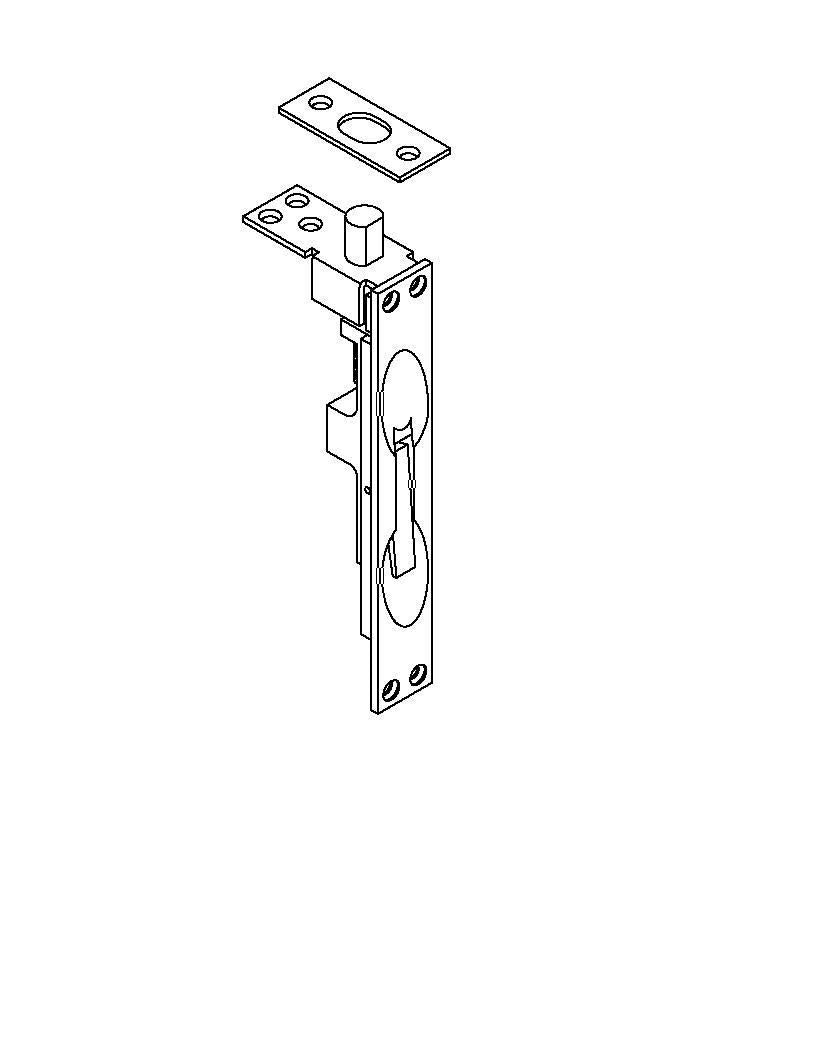 ABH 1857S Manual Flush Bolt, Wood, Single