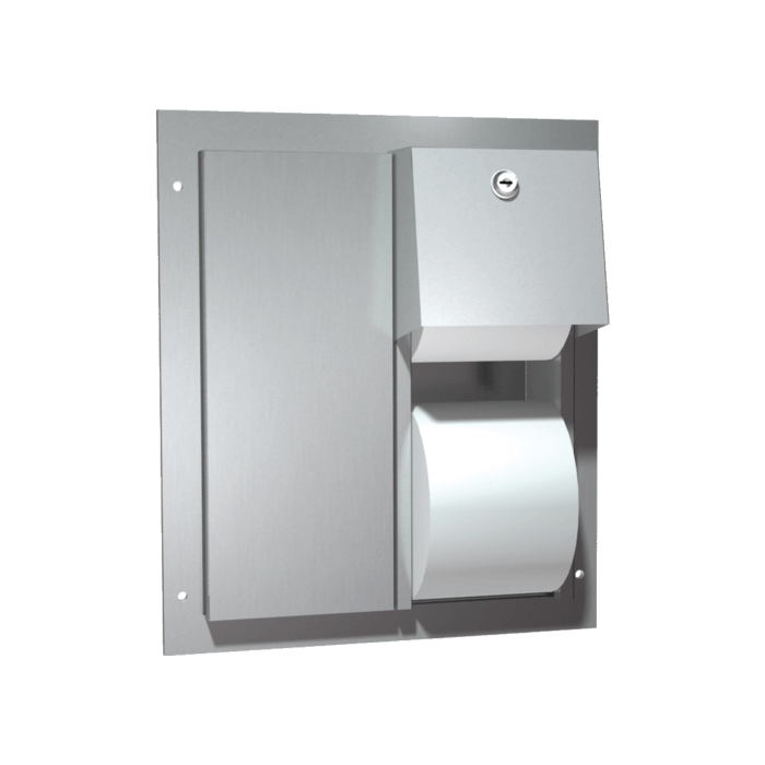 ASI - 10-0032 - Toilet Tissue Dispenser - Twin Hide-A-Roll - Partition Mounted