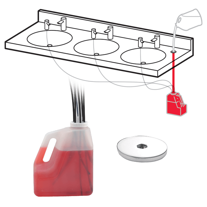 ASI - 10-0390 - EZ-Fill™ Multi-Feed Kit - Vanity Mounted Fill Port, 6 L under vanity tank with tubing - Dispenser Not Included