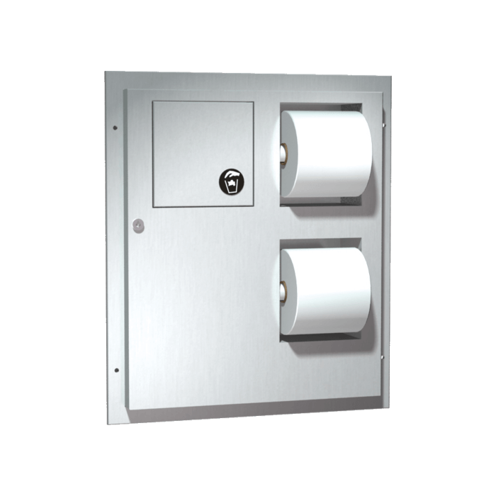 ASI - 10-04813 - Toilet Tissue Dispenser & Sanitary Napkin Disposal - Dual Access - Partition Mounted