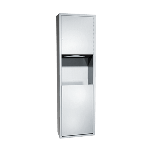 ASI - 10-04697-4 - Traditional™ - Paper Towel Disp. & Waste Receptacle - Multi, C-Fold - 12 gal. Semi-Recessed