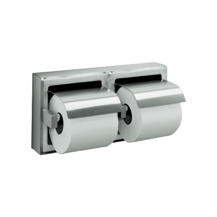 ASI - 10-74022-HSSM - Toilet Tissue Holder - Double, Hooded - Satin Stainless Steel - Surface Mounted