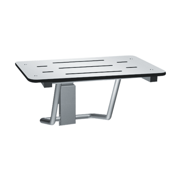 ASI - 10-8203-28 - Folding Shower Seat - Rectangular, ADA - Solid Phenolic, White - 28"W