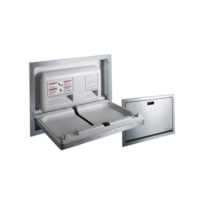 ASI - 10-9013 - Baby Changing Station - Horizontal - Full Stainless Steel Housing - Recessed