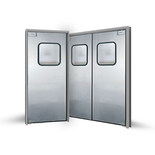 Eliason FCG-3 Stainless Steel Traffic Door, Full Perimeter Gasket, 9"x14" Double Pane Window - Frame Not Included