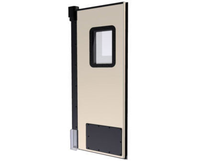 Eliason Proline 300-I Traffic Door, Medium Impact Insulated, Full Perimeter Gasket, 10"x16" Double Pane Window, V-Cam Hinge with Lower Hinge Guard