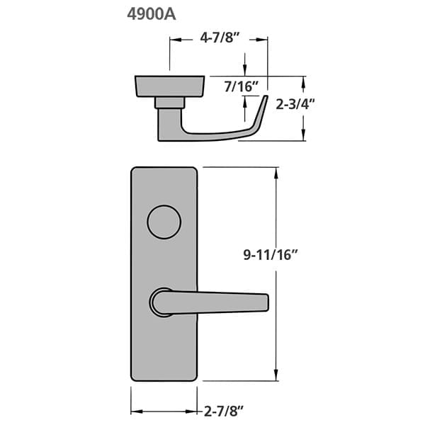 Best Precision V4908A Vandal Resistant Lever Trim for 2100 and 2200 Exit Devices