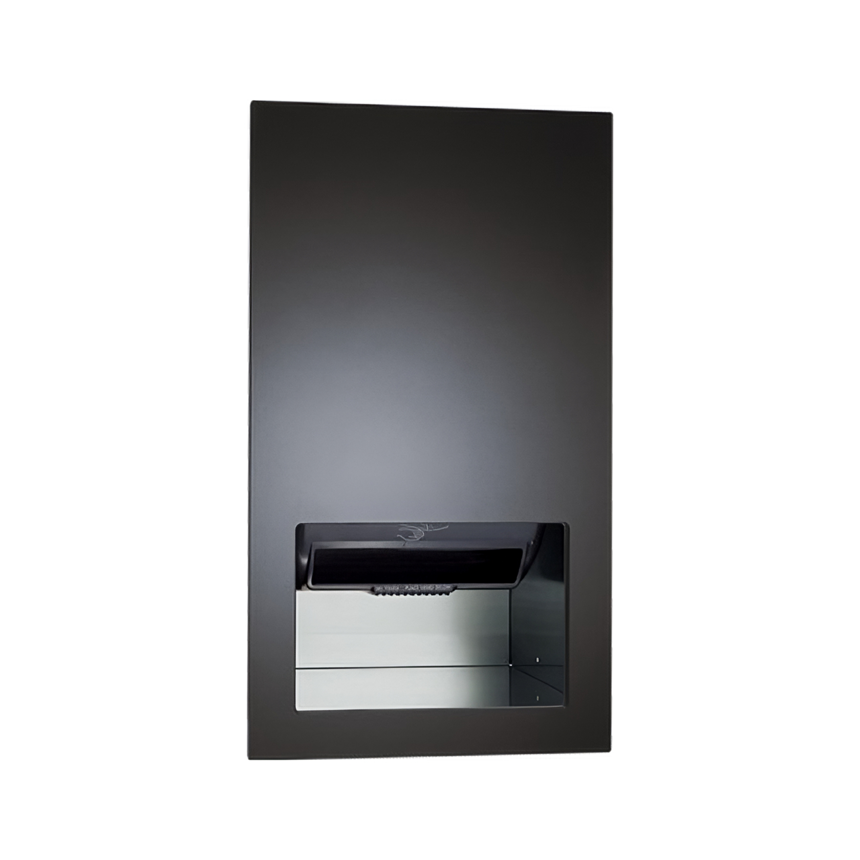 Piatto™ - Fully Recessed Auto Roll Paper Towel Disp. - Battery - Matte Black Phenolic Door